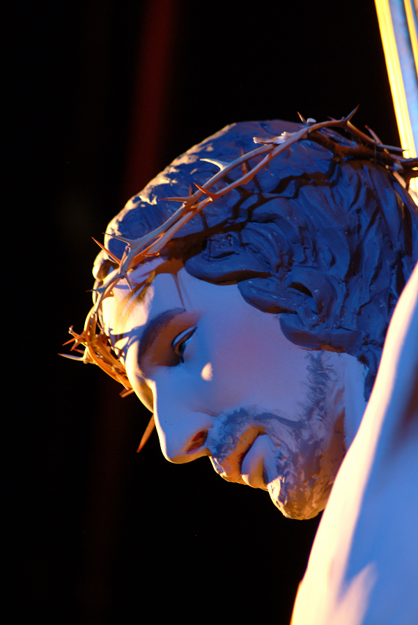 profile of Jesus on the cross