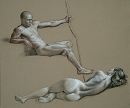 "Double Figure Study" by artist David Hewson