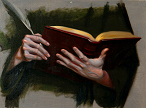 Hand Study by artist David Hewson -  hands of St. Bede