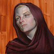head study for St. Martin scene (Angelina) oil on wood