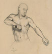study for St Martin (conte/chalk on paper) by artist Dave Hewson